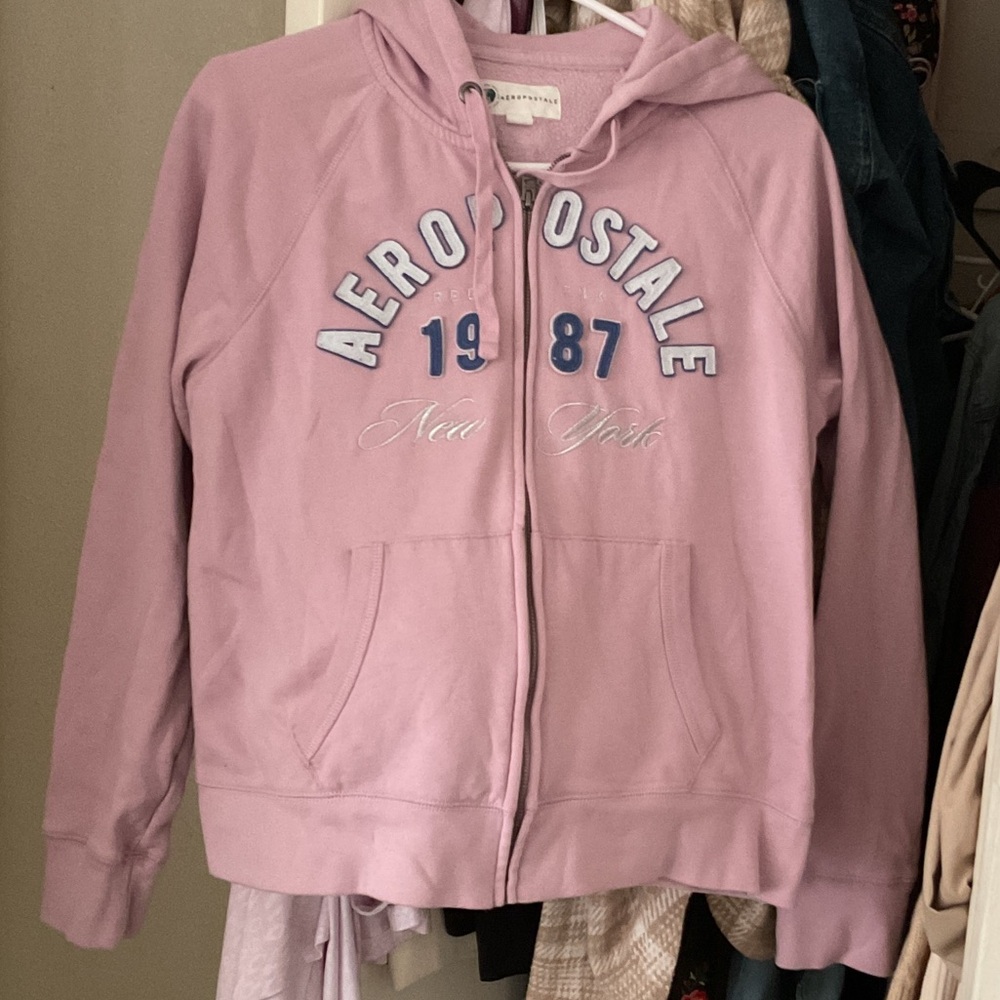 Aeropostale Light Pink Zip-Up Hoodie